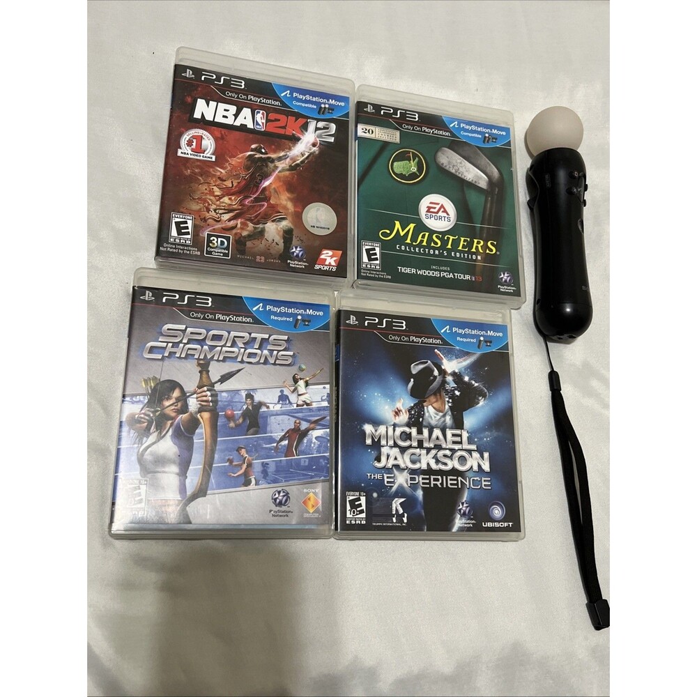 Sony PlayStation 3 PS3 Move Lot Sports Champions Masters NBA2K12 Michael Jackson